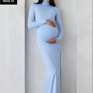 BUMPSUIT- The Monica Powder Blue Maternity Dress